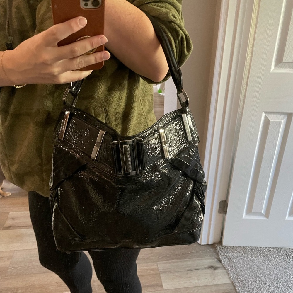 COPY - Burberry - Black Patent Leather Bag